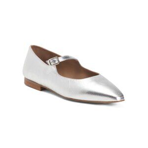 FLATTERED Silver Made In Spain Leather Camila Flats